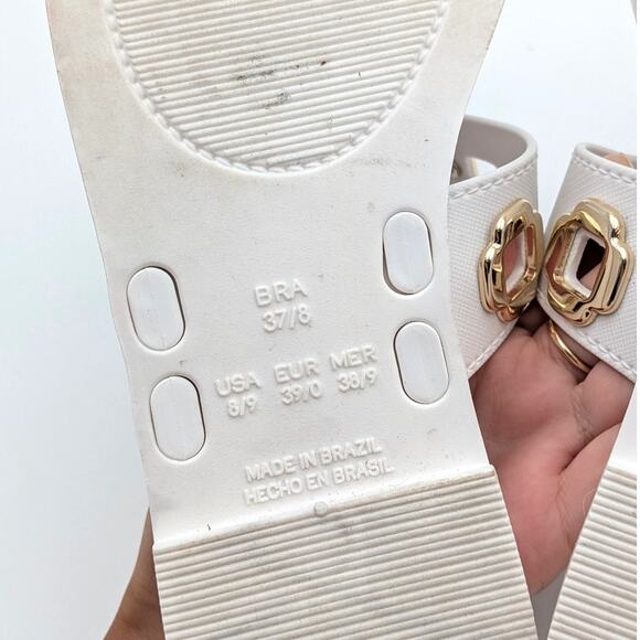 Larroude Milan Jelly Thong Sandal Lightweight Women's White Size US8/9 EU39/40 - Picture 8 of 10